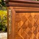 Louis XVI style marquetry & bronze bed and bedside table