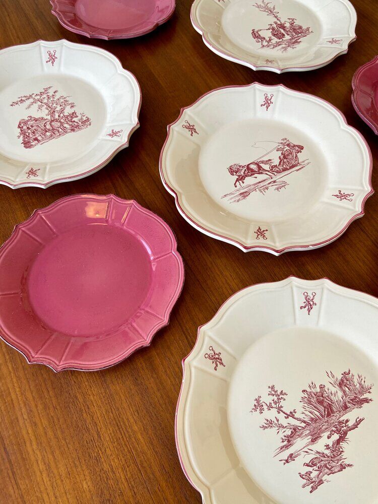 8 assiettes Niderviller, service "Délices des quatre saisons"