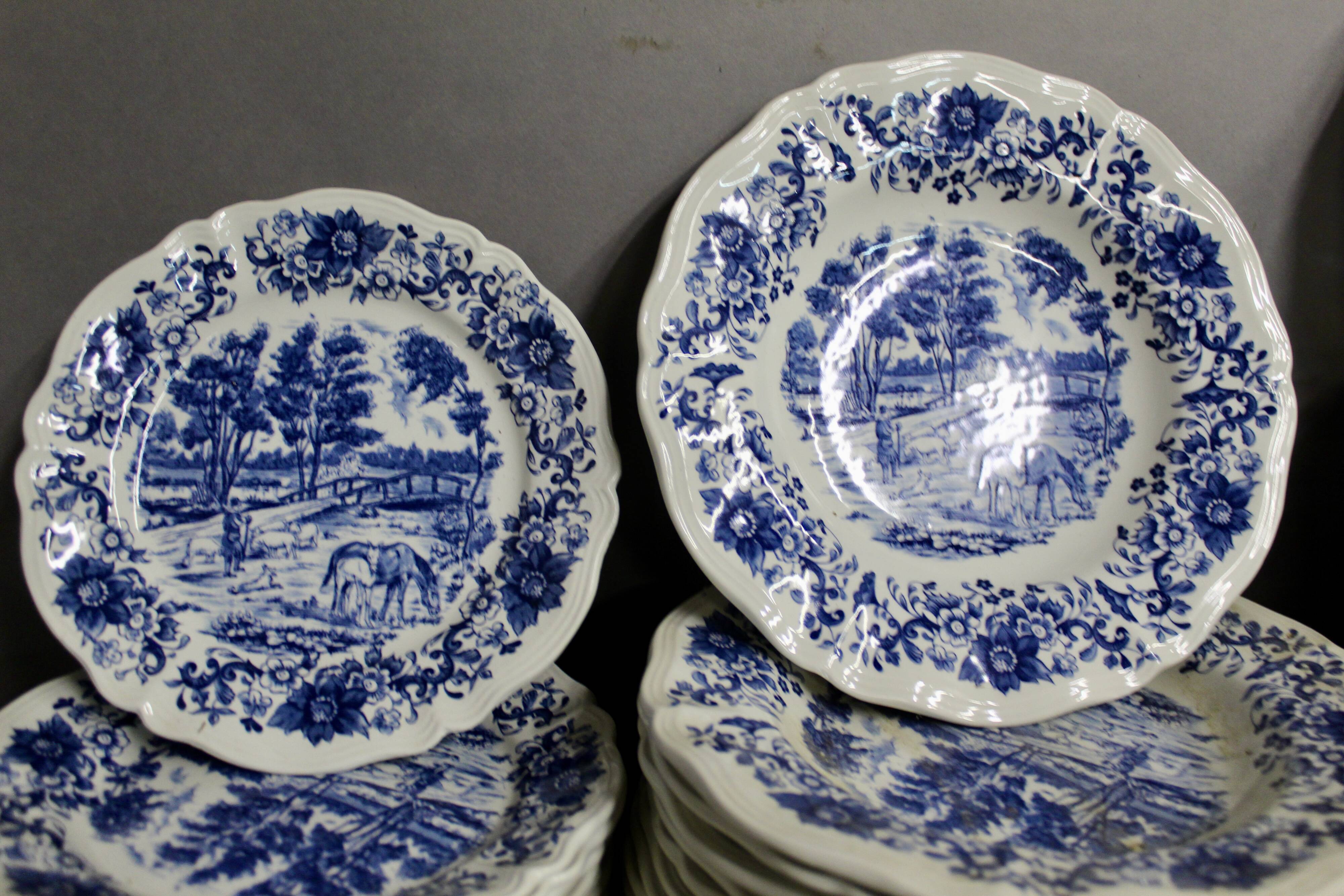 Derby Sarregemines 52-Piece Dinnerware Set, Deep Blue