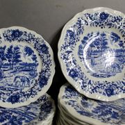 Service de table 52 pièces Derby Sarregemines Bleu profond