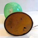 Brass table lamp, 30s-40s, clichy glass globe