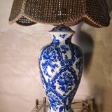 Large blue porcelain lamp 66x41 lampshade asia, japan, china elec new
