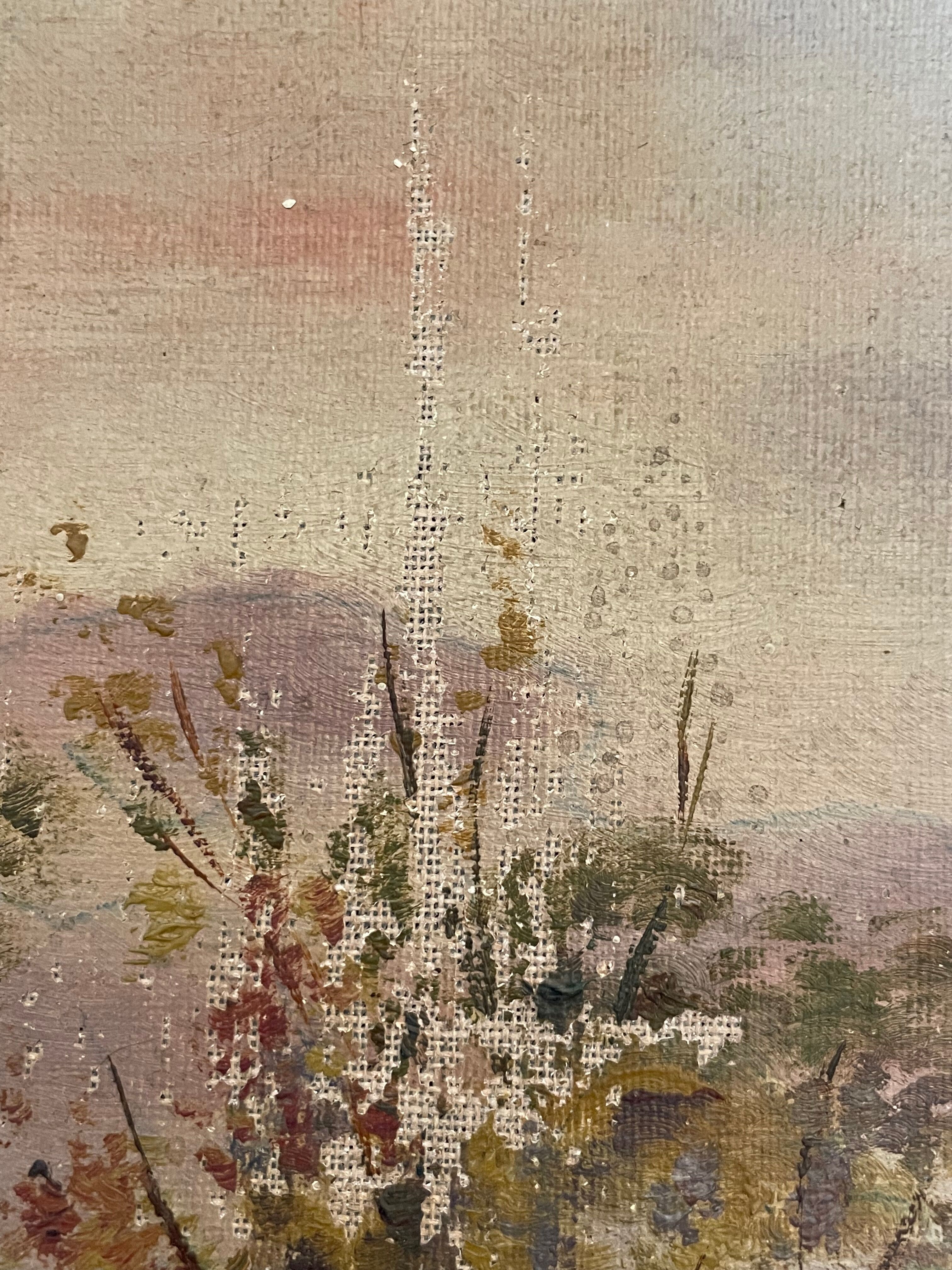 Painting old landscape early twentieth century