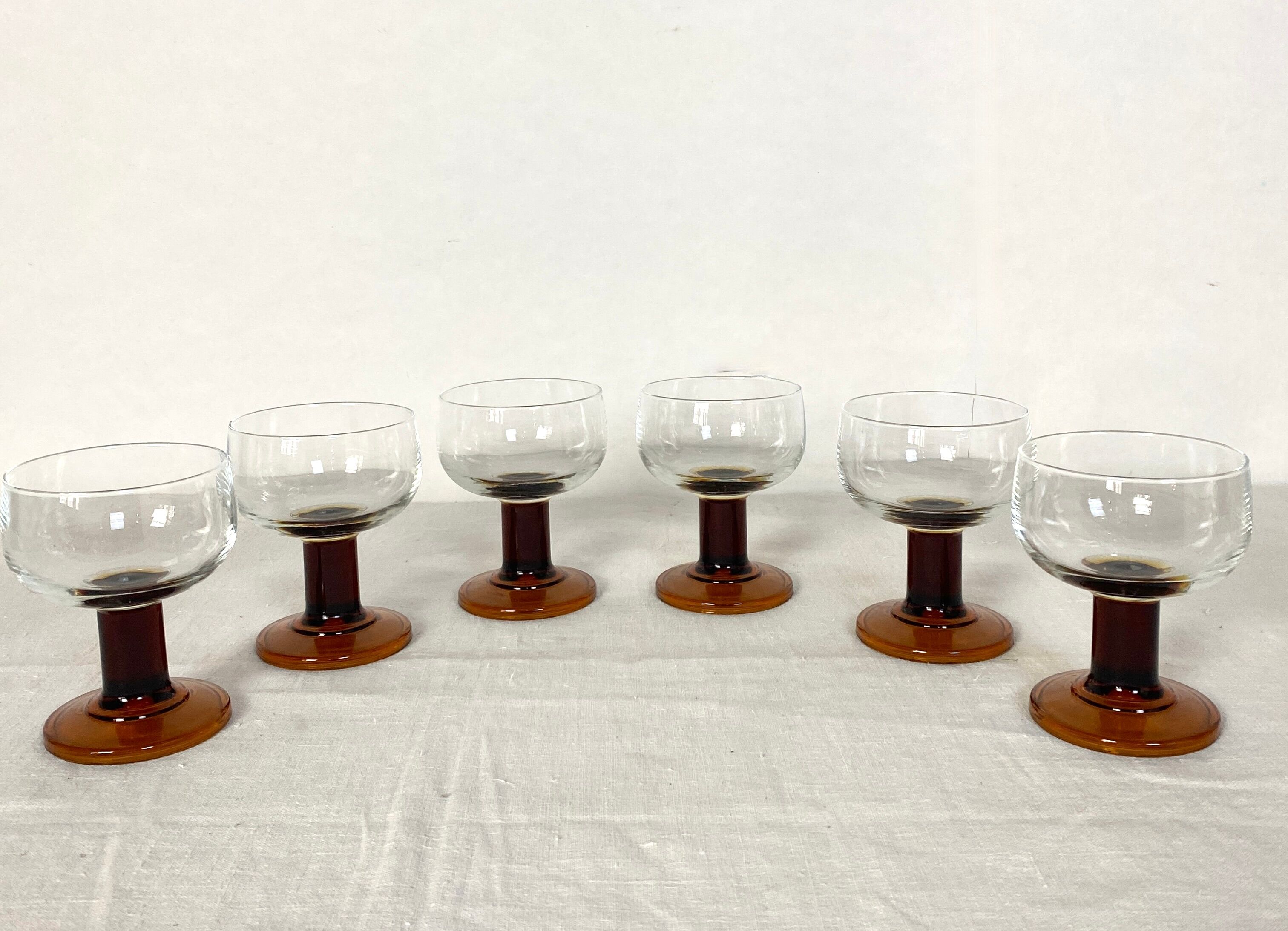 Lot de 6 verres vintage 70's