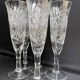 Champagne flutes, cut crystal, bohemian
