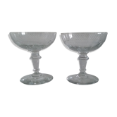 Duo de coupes à champagne biseautées