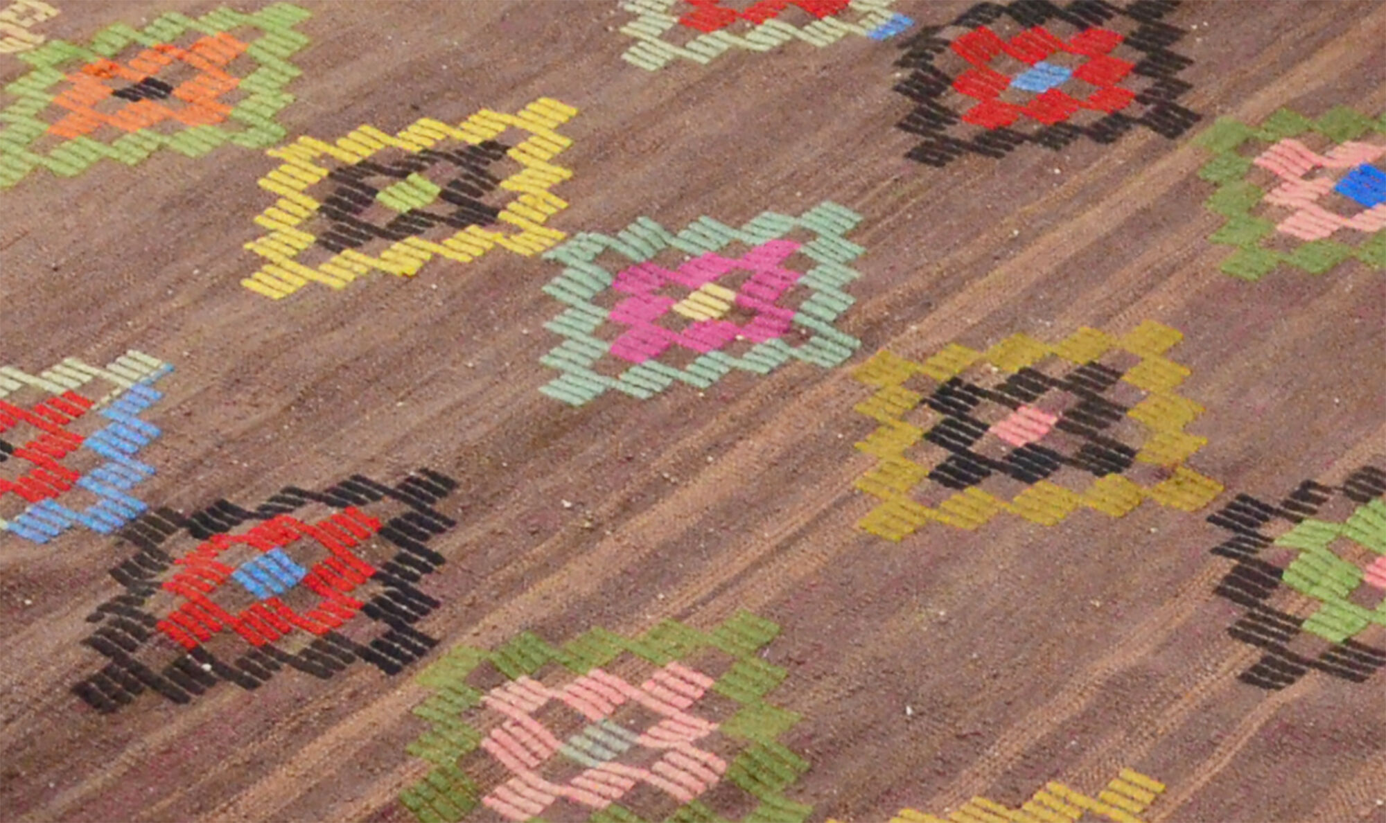 Anatolian handmade kilim rug 388 cm x 155 cm