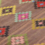 Anatolian handmade kilim rug 388 cm x 155 cm