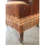 Late 20th-Century Dralon Velvet Upholstered Walnut Armchair