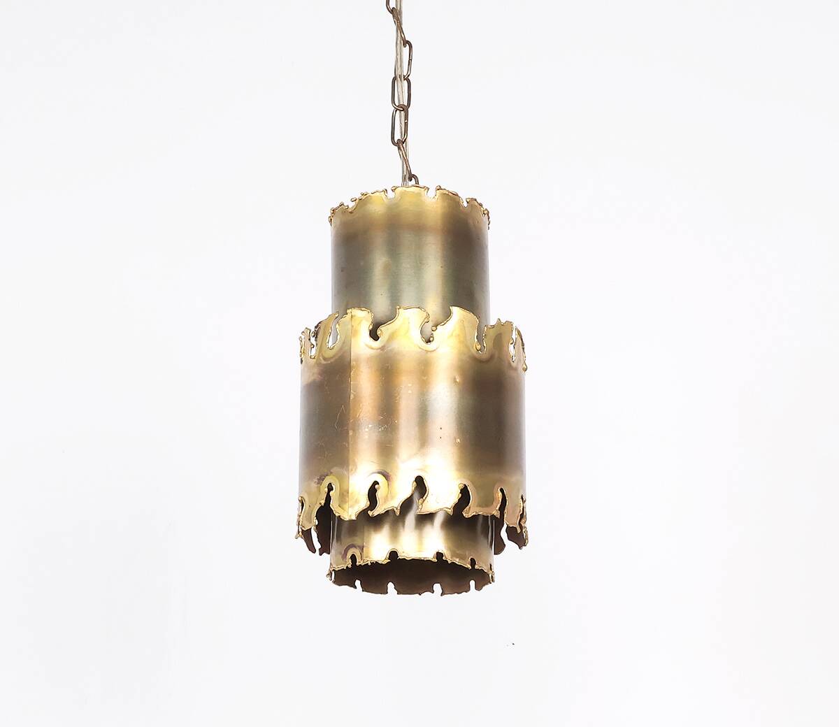 Set of 2 vintage Holm Sorensen brass pendant lamps 6400