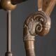 Antique 19thc victorian pair of brass coat stands c.1890