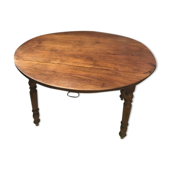 Table en bois ovale à volet