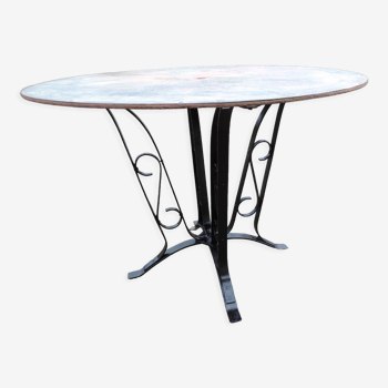 Table ronde ancienne de jardin en fer