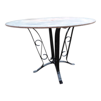 Table ronde ancienne de jardin en fer