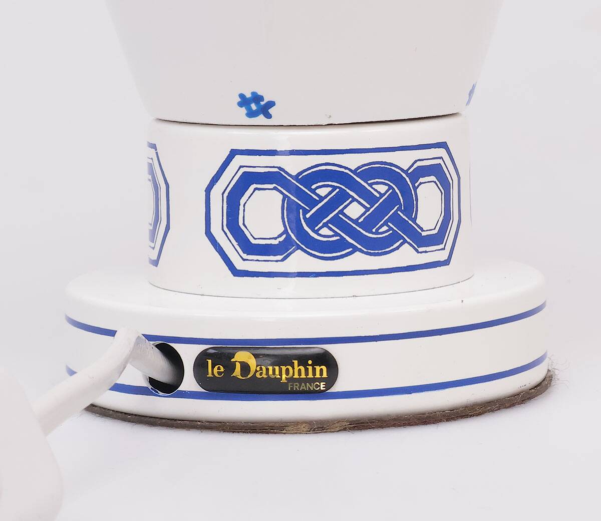 Set of 2 porcelain table lamps by Le Dauphin, 1970s