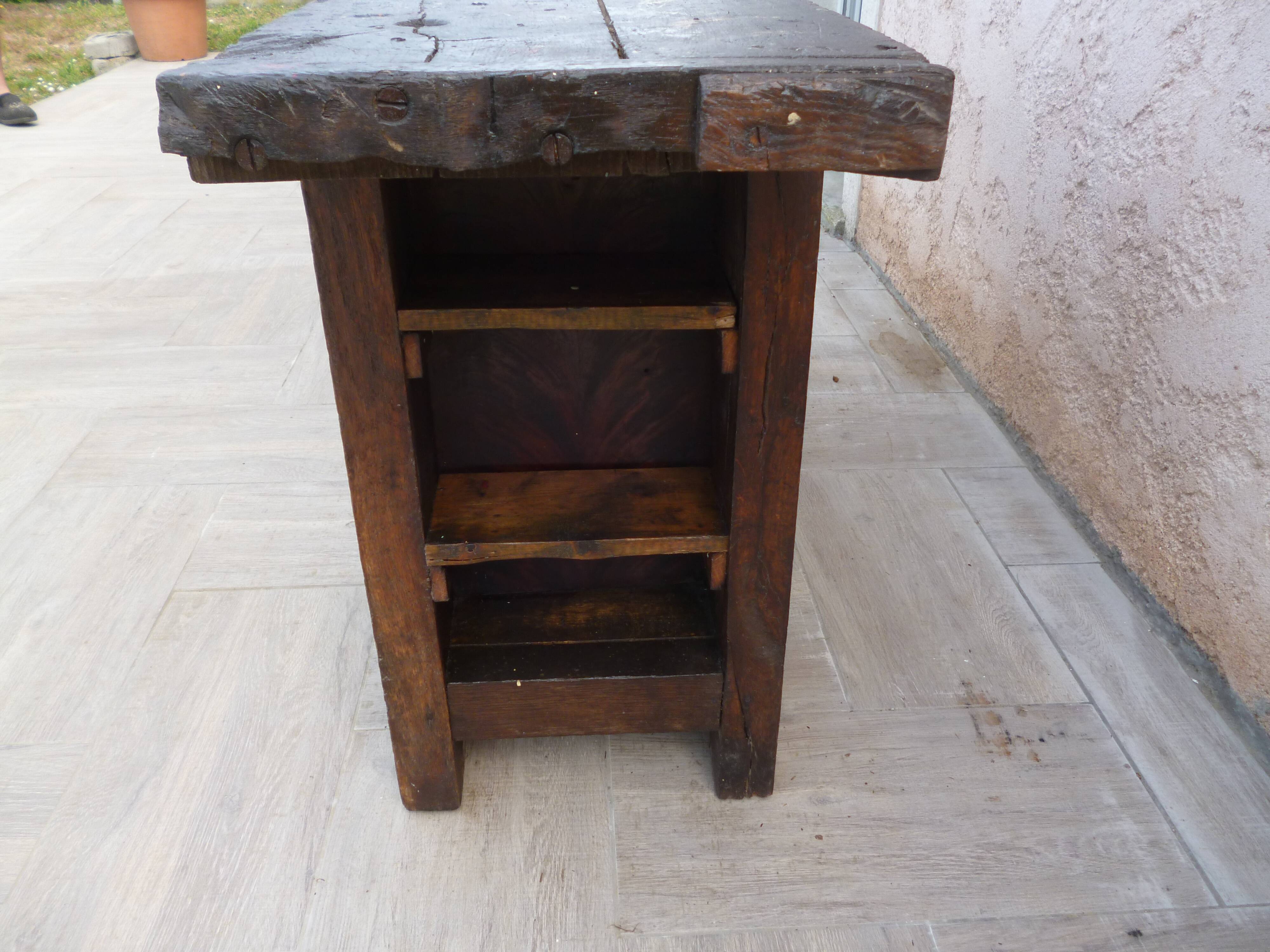 Old oak workbench