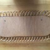 Oval mirror in vintage rattan