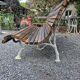 Cast iron garden bench with oak slats