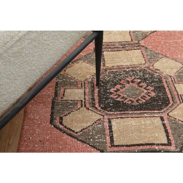 1970s Turkish Oushak Handmade Wool Cotton Orange Runner Rug 82x366