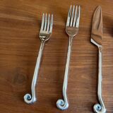 5 stainless steel cutlery sets with spiral handles
