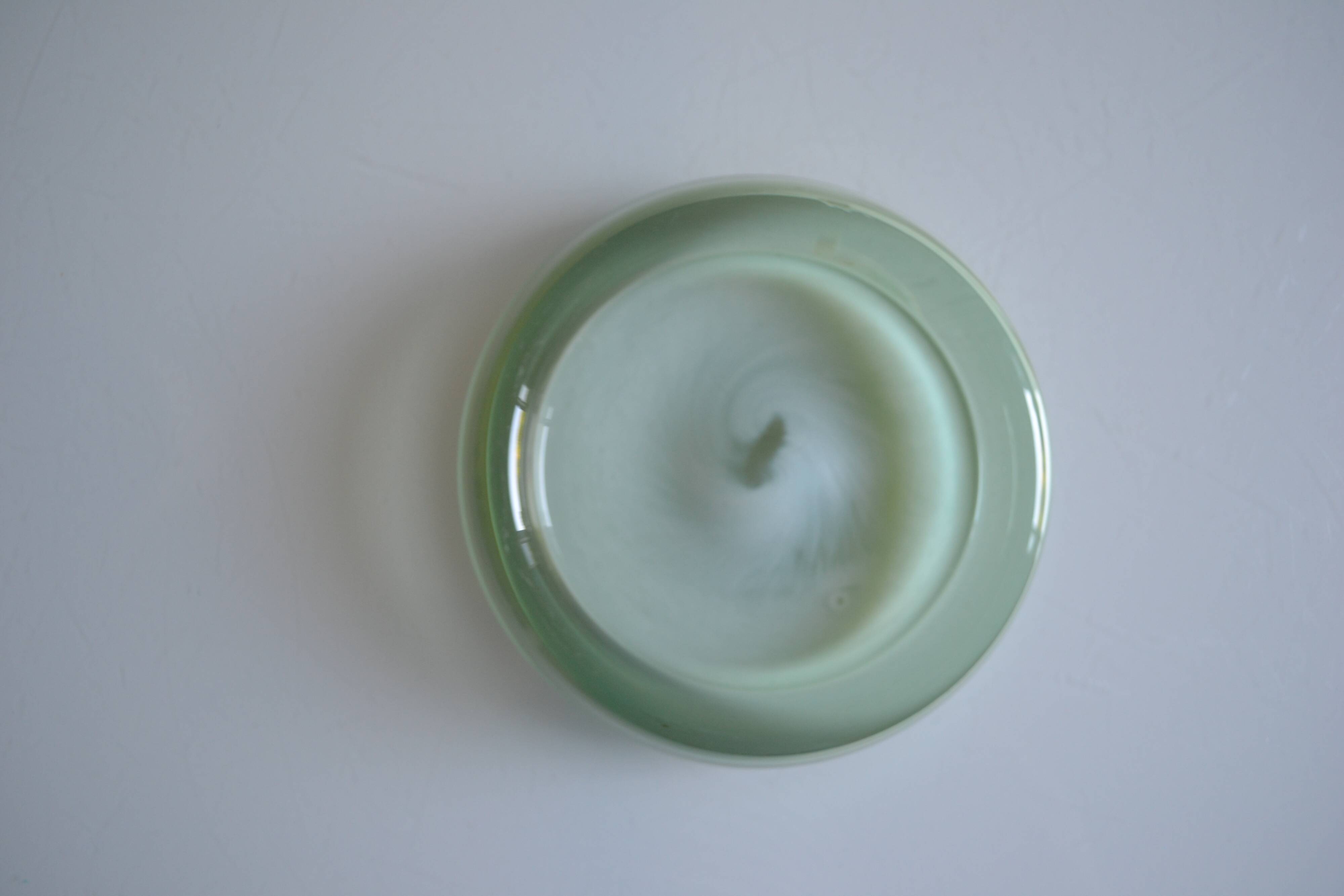 60's pocket tray Murano glass light green Italy