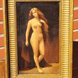 Early Nude Oil Painting of Female