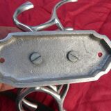 Aluminum wall coat rack with 5 double adjustable hooks