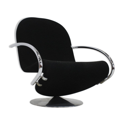 Chaise lounge vintage 1-2-3 en chrome par Verner Panton, années 1970.