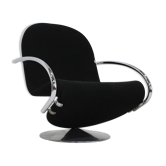 Chaise lounge vintage 1-2-3 en chrome par Verner Panton, années 1970.