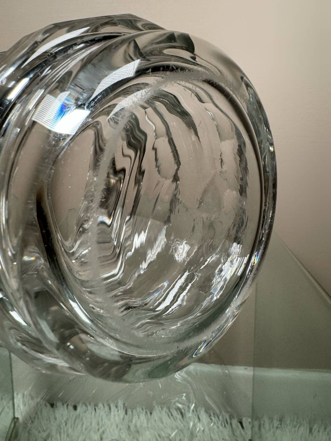 Val Saint Lambert Art Deco crystal vase