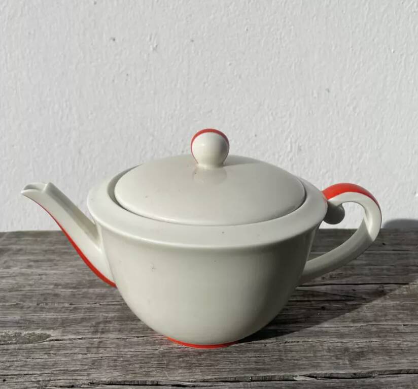 White Limoges porcelain teapot