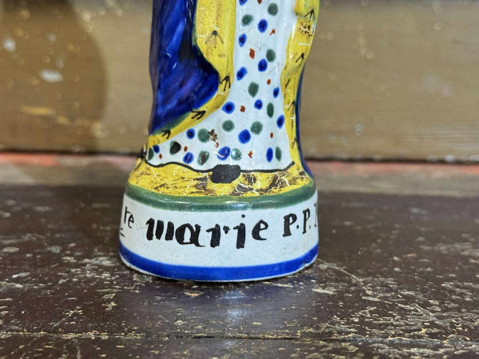 Sainte Marie en faïence de Quimper fin XIXème