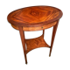 Oval pedestal table with a drawer and a tablet decorated inlaid Louis XVI style