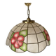 Vintage mother-of-pearl and brass flower pendant light