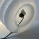 Vintage white glass table lamp bulb by Glashütte Limburg 1979