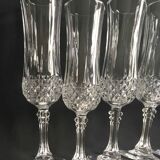 Set of 6 crystalline champagne flutes cut