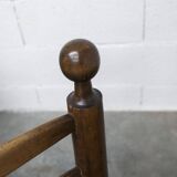 Brutalist children's chair by Charles Doudouyt 1960 oak and wicker