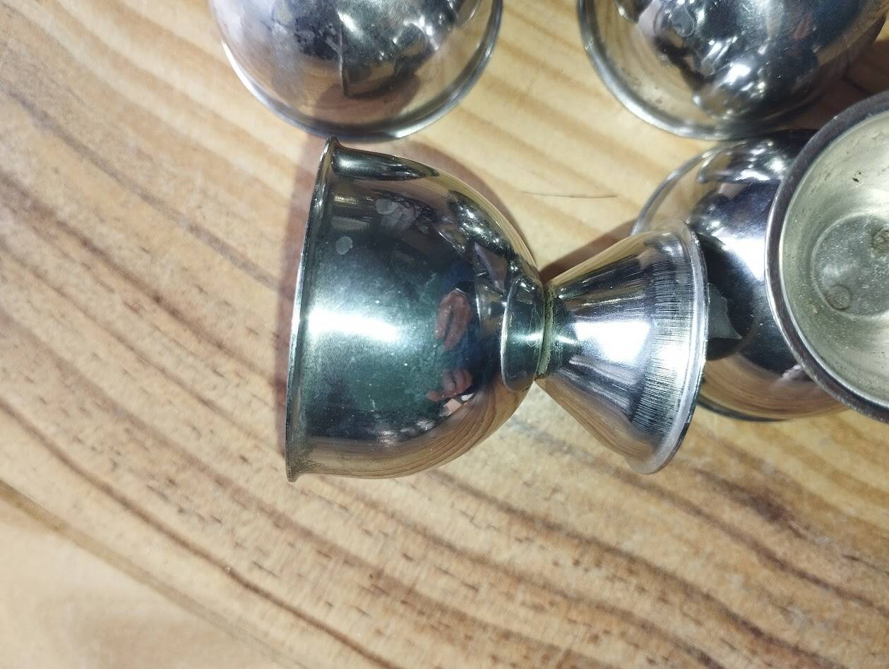 Set of 4 silver-plated egg cups – 1960s