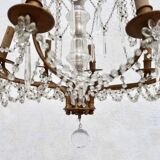 8-Light Bronze Chandelier with Crystal Tassels