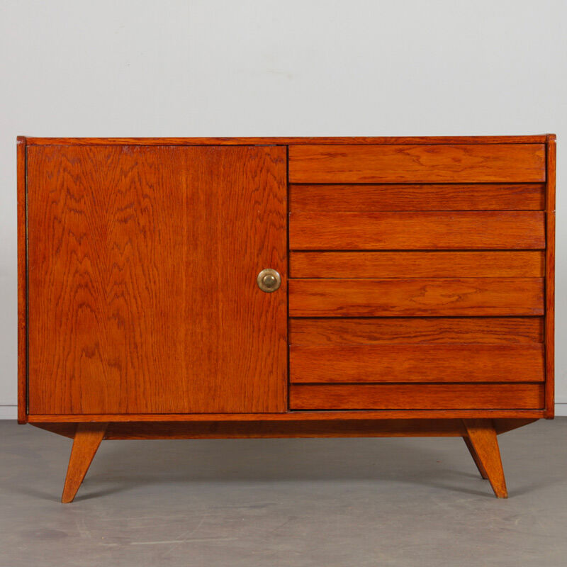 Vintage oak storage by Jiri Jiroutek, model U-458, 1960