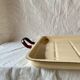 Large vintage enameled sheet metal tray