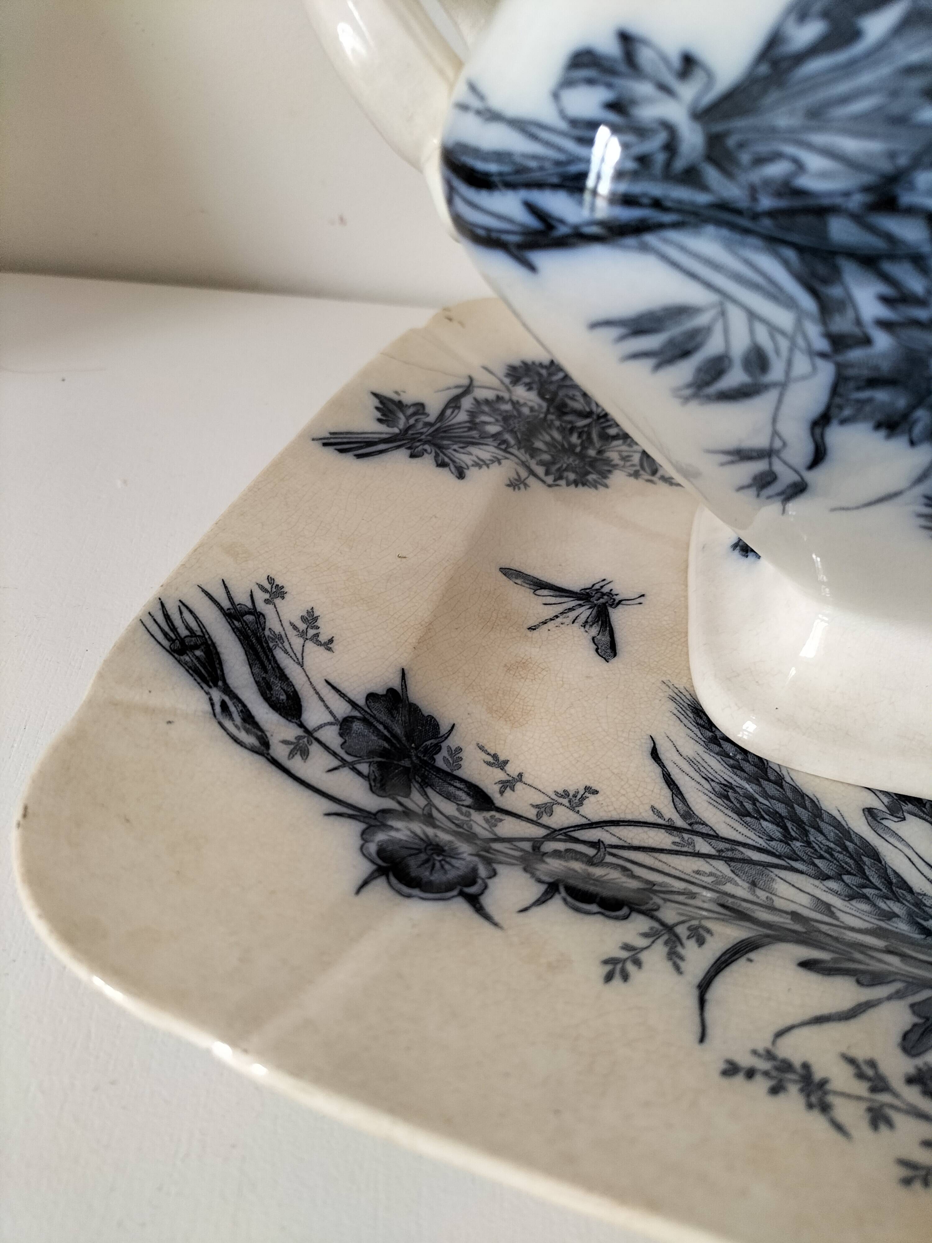 Antique set of rectangular dish and soup tureen – Mouzin-Lecat & Cie