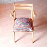 Restored bridge office chair with vintage compass feet from the 50s