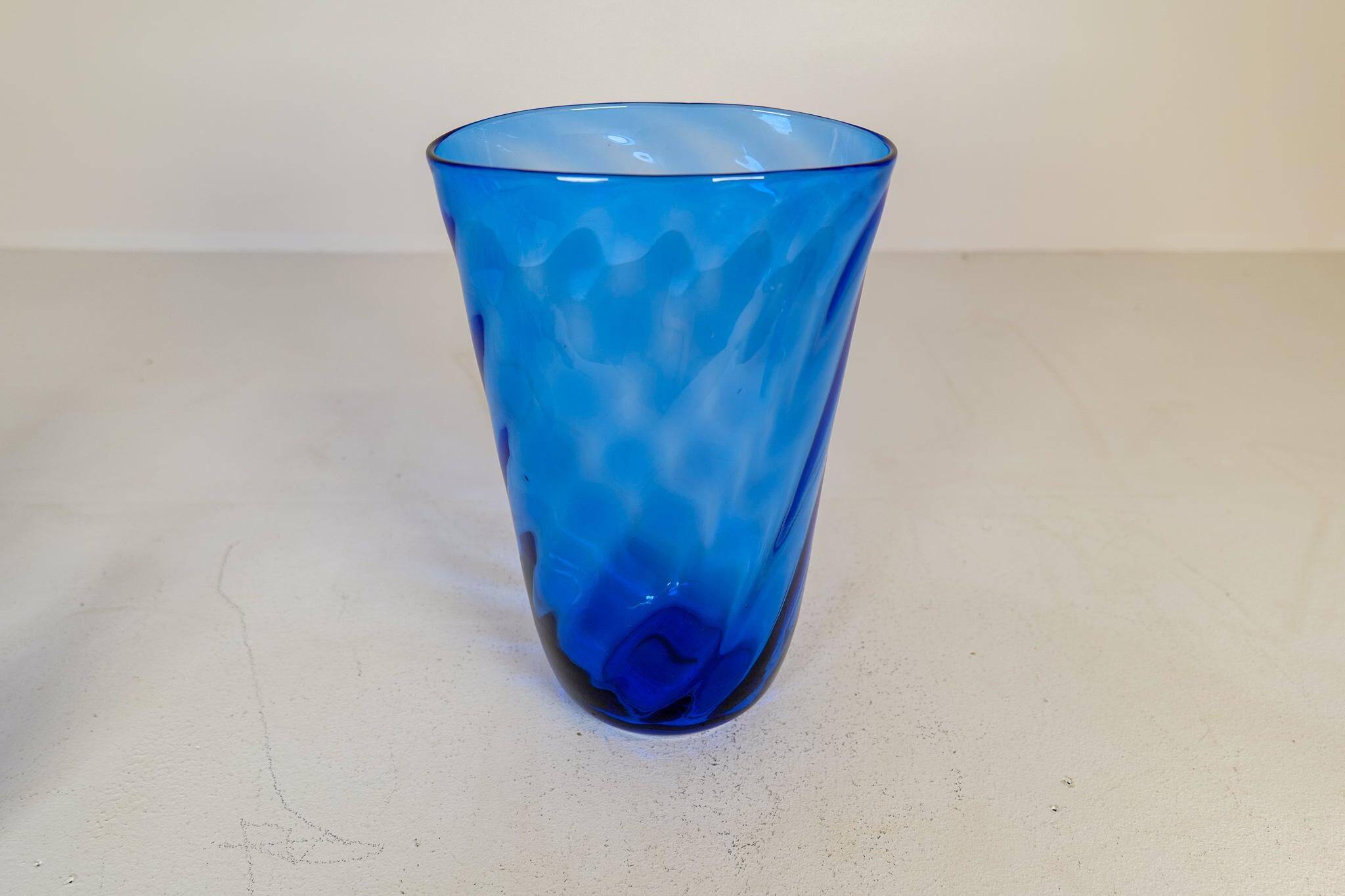 Art Deco Set of 6 Sculpted Glass Vases Handmade Reijmyre, Sweden, 1930s