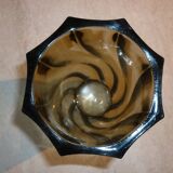 Vase en verre fumé foncé vintage
