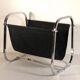 Porte-revues chrome et tissu 1970