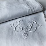 SHEET & PILLOW CASE PILLOW OLD LINEN EMBROIDER HAND