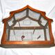 Large vintage wooden birdcage with metal mesh - Handmade 1960s