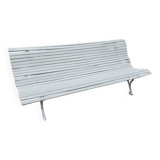Old cast iron garden bench and wooden slats