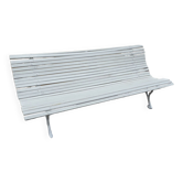 Old cast iron garden bench and wooden slats